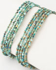 Turquoise Wrap Bracelet-Necklace - 14k Gold + Turquoise - KMJ Anne Sportun Jewelry - Bracelets