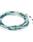 Teal Grandidierite Wrap Bracelet-Necklace - 14k Gold + Teal Grandidierite - KMJ Anne Sportun Jewelry - Bracelets
