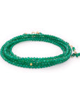 Green Onyx Wrap Bracelet - Necklace - 14k Yellow Gold / Regular / 34"