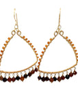 Hessonite Fringe Triangle Earrings
