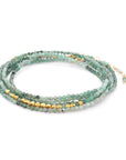 Gold Burst Wrap, 18K Yellow Gold - Sakoda Emerald / 34" / 18k Yellow Gold - KMJ Anne Sportun Jewelry - Bracelet
