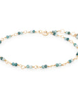 Hand-Tied Natural Gemstone Bracelet - 14k Yellow Gold / Teal Grandidierite