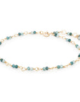 Hand-Tied Natural Gemstone Bracelet - 14k Yellow Gold / Teal Grandidierite - KMJ Anne Sportun Jewelry - Bracelet