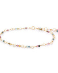 Hand-Tied Natural Gemstone Bracelet - 14k Yellow Gold / Watermelon Tourmaline - KMJ Anne Sportun Jewelry - Bracelet
