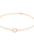 Luna' Paperclip and Organic Circle Bracelet - 14k + 18k Yellow Gold - KMJ Anne Sportun Jewelry - Bracelets