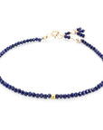 Single Wrap Gemstone Bracelet - 14k Yellow Gold / Lapis