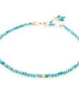 Single Wrap Gemstone Bracelet - 14k Yellow Gold + Turquoise - KMJ Anne Sportun Jewelry - Bracelets