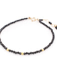 Gemstone Single Wrap 3 Bead Bracelet - 14k Yellow Gold / Spinel