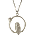 Moonstone Owl Necklace - Sterling Silver