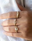 Open 'Boulder' Double Diamond Ring - 18k Yellow Gold / 7