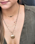 Gigi Necklace - 14k Gold-Fill, Oxidized Silver + Labradorite - KMJ James & Jezebelle Jewelry - Necklaces
