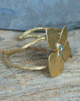 Big Bloom Cuff - Brass + Blue Sapphire