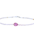 Pink Opal + Tourmaline Beaded Bracelet