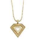 Shield Pendant - 18k Yellow Gold + Diamonds
