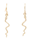 Snake Dangle Earrings - 14k Gold + Diamonds - KMJ Victoria Cunningham Jewelry - Earrings