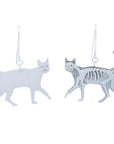 Double Sided Cat Earrings - Sterling Silver
