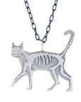Double Sided Cat Necklace - Sterling Silver
