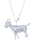 Double Sided Goat Necklace - Sterling Silver