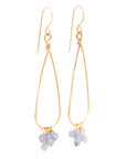 OOAK Tanzanite Hoop Earrings with Bottom Fringe - 14k Gold-Fill