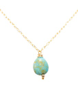 OOAK Turquoise Single Stone Necklace - 14k Gold-Fill