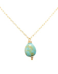 OOAK Turquoise Single Stone Necklace - 14k Gold-Fill - KMJ James & Jezebelle Jewelry - Necklace