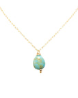 OOAK Turquoise Single Stone Necklace - 14k Gold-Fill - KMJ James & Jezebelle Jewelry - Necklace