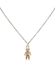 Astronaut Diamond Necklace - 14ky Gold + Oxidized Silver - KMJ Misc. Unclassified