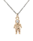 Astronaut Diamond Necklace - 14ky Gold + Oxidized Silver - KMJ Misc. Unclassified