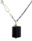 Black Tourmaline Chunky Pendant - 18k gold - KMJ Hilary Finck Jewelry - Necklace