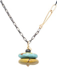 Turquoise Cairn Pendant - 18k Gold - KMJ Hilary Finck Jewelry - Necklace