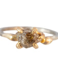 Rough Cognac Diamond Ring - 14ky Gold + Oxidized Silver