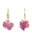 Ruby Hook Earrings - 18ky Gold, 14k Yellow, Rose + White Gold