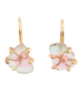 Watermelon Tourmaline Hook Earrings - 18ky Gold, 14k Yellow, Rose + White Gold