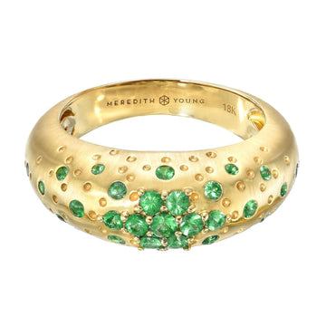 Emerald Stacking Ring - 18k Gold, size 7