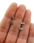 Granule Bar Studs - Sterling Silver
