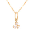 Tiny Diamond Trio Festival Charm - 18k Yellow Gold - KMJ Anne Sportun Jewelry - Necklace