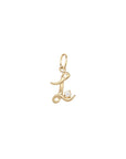 Initial Letter Charm with Diamond - 18k Yellow Gold / L - KMJ Anne Sportun Jewelry - Necklace