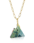 Two Sided Hava Ridge Intarsia Gold Mountain Charm
