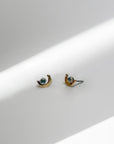 Crescent Studs - 14ky Gold-Fill, Sterling Silver + Moonstone - KMJ Claire Sommers Buck Jewelry - Earrings