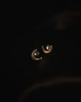 Crescent Studs - 14ky Gold-Fill, Sterling Silver + Moonstone - KMJ Claire Sommers Buck Jewelry - Earrings