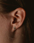 Crescent Studs - 14ky Gold-Fill, Sterling Silver + Moonstone - KMJ Claire Sommers Buck Jewelry - Earrings