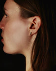 Crescent Studs - 14ky Gold-Fill, Sterling Silver + Moonstone - KMJ Claire Sommers Buck Jewelry - Earrings
