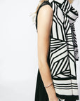 100% Italian Spun Egyptian Cotton Body Cocoon Wrap: Camelia Wrap Black + Cream - KMJ Liamolly Gifts - Accessories