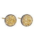 Dusted Pebble Studs - 22ky, 18ky, Oxidized Silver + VS Diamonds - KMJ Kate Maller Jewelry Jewelry - Earrings