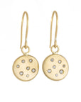 18k Gold Scattered Diamond Disc Earrings - 18ky Gold + Reclaimed Diamonds - KMJ Kate Maller Jewelry Jewelry - Earrings