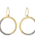Sunshine Hoops - 18ky, Oxidized Silver + VS Diamonds - KMJ Kate Maller Jewelry Jewelry - Earrings