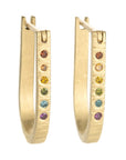 Traveler Huggie Hoops - 18ky Gold + Colored Diamonds