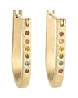 Traveler Huggie Hoops - 18ky Gold + Colored Diamonds - KMJ Kate Maller Jewelry Jewelry - Earrings