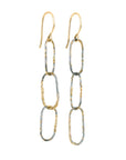 Dusted Chain Link Earrings - 22k/18k Gold + Oxidized Silver