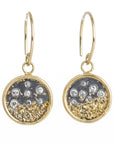Traveler’s Coin Earrings - 22k/18k/14k Gold, Oxidized Silver + Diamonds - KMJ Kate Maller Jewelry Jewelry - Earrings